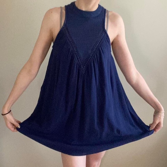 Volcom Blue Crochet Lace Detail Dress - Picture 7 of 8